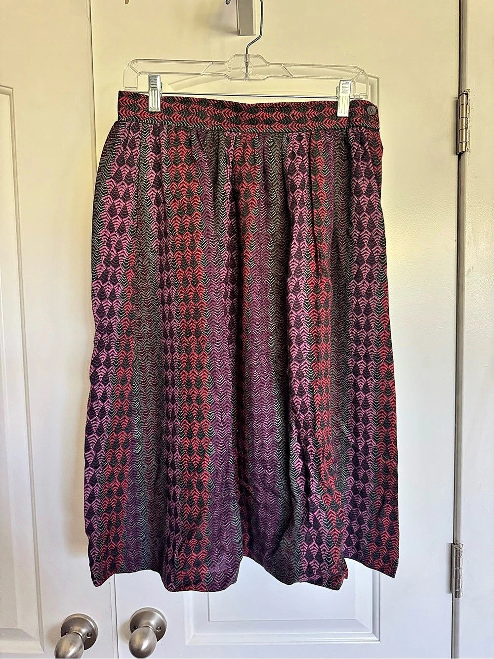 Vintage 80s Evan-Picone Geometric Print Midi Skirt Size 12